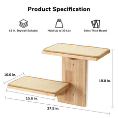 Stable mounting on 16 inch drywall for secure feline use