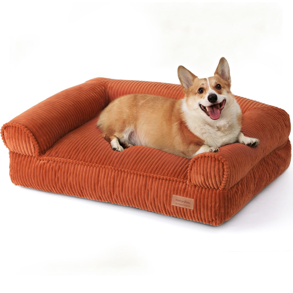 FUKUMARU 36in orthopedic dog bed, front view for medium to large dogs.