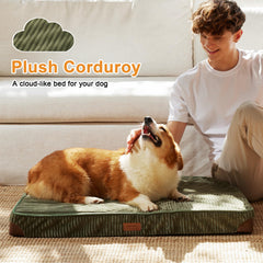 FUKUMARU dog bed plush corduroy fabric for softness and breathability