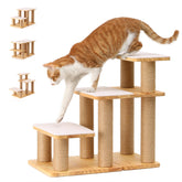 FUKUMARU dog stairs with a solid wood frame for durable support and easy access.
