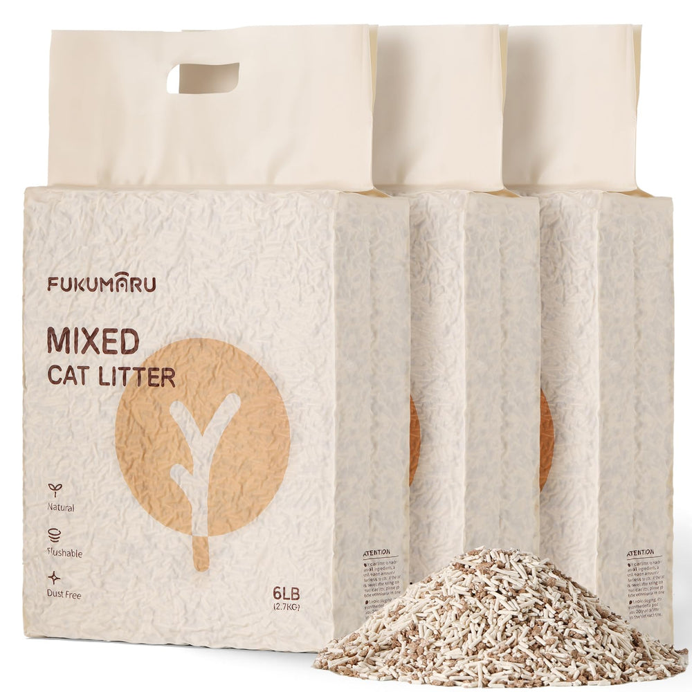 FUKUMARU Tofu Cat Litter three-bag-pack for easy refills and storage