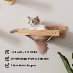 FUKUMARU wooden cat shelves material highlights natural non-toxic wood for safe play