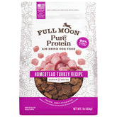 Full Moon air-dried dog food Homestead Turkey 1lb bag showcasing convenient, human-grade nutrition.