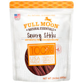 Full Moon Essential Chicken Savory Sticks pack showing human-grade ingredients for dogs