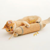 FuneeTop catnip kicker toy, 10-inch natural sisal post for indoor play.