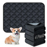 FunFurry washable pee pads for dogsβ18x24 dark greyβfour-pack keeps floors dry.