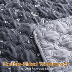 FunFurry waterproof dog blanket light side shown for easy decor matching.