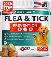 FURALAND flea and tick chews packaging highlights natural ingredients for simple pest defense.