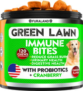 FURALAND Grass Burn Spot Chews pack visual for greener yards and happy dogs.