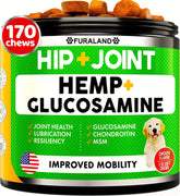 FURALAND hip joint chews close-up shows bacon flavor supporting daily mobility.