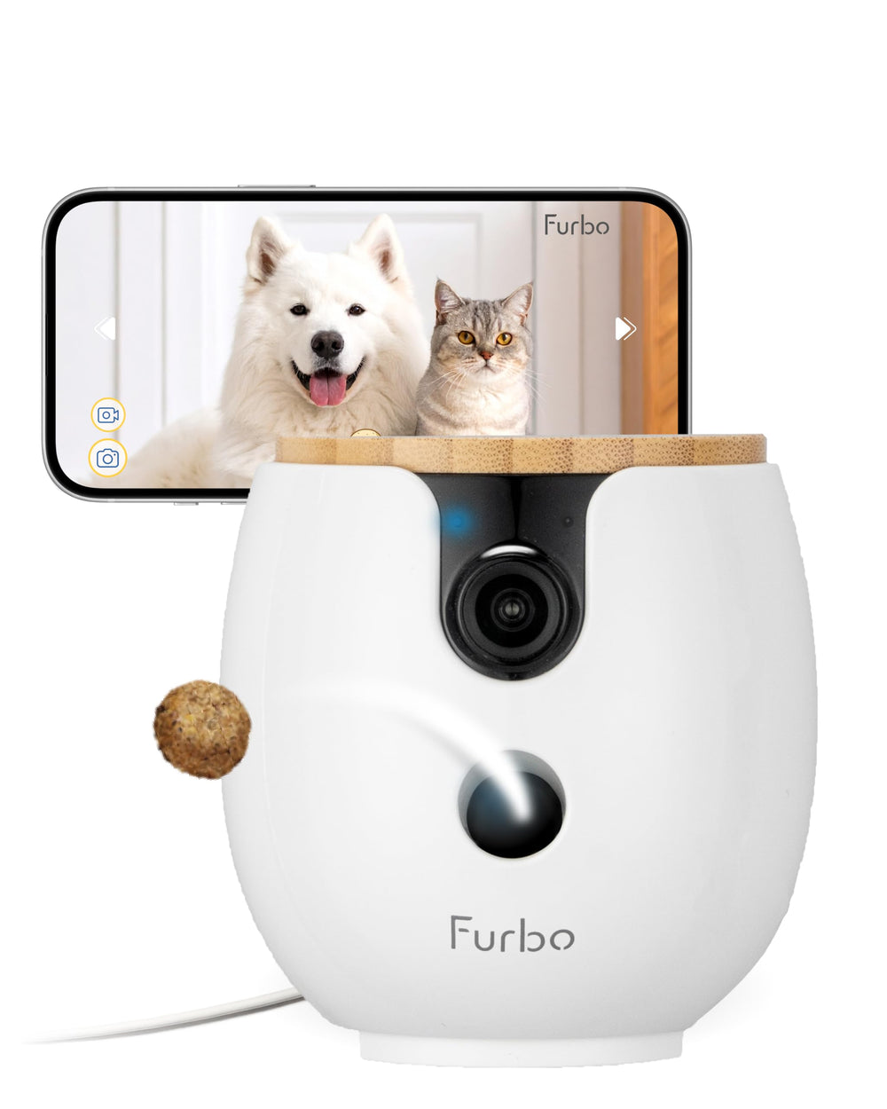 Furbo Mini 360° rotation view provides full room coverage for easy monitoring
