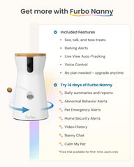 Furbo treat toss feature lets you reward or distract pets remotely.