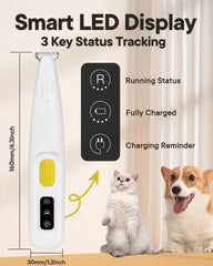 FURBONA paw trimmer displays LED status for easy grooming sessions.