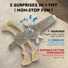 FURETTICO Elephant crinkle ears add auditory stimulation during playtime