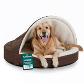 FurHaven 44-inch round orthopedic bed in espresso providing stable support for large dogs