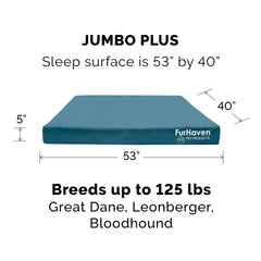 Furhaven bed cover in Deep Lagoon tone complements indoor and outdoor spaces.