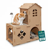 FurHaven Farmhouse detailed view: two levels for lounging and scratching
