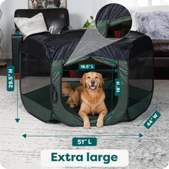 FurHaven portable playpen ground stakes outdoors for stable setup.
