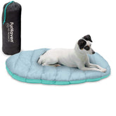 FurHaven Trail Pup travel bed small aqua-gray open layout, cozy sleep on the go.