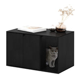 Furinno Peli litter box enclosure front view, discreet potty space for living areas.
