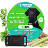 FurLife Black Dog Tag on collar for lightweight daily use and easy attachment
