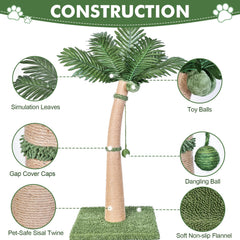Furlogy Cat Sisal Rope Scratcher with interactive balls encourages play and healthy scratching.