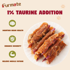 Furmate chicken jerky wrapped orange sweet potato dog treat highlighting lean protein for daily rewards