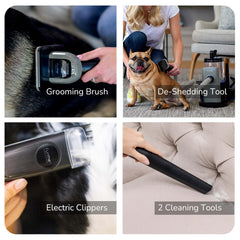 FURME brush attachment offers gentle grooming for sensitive pets.