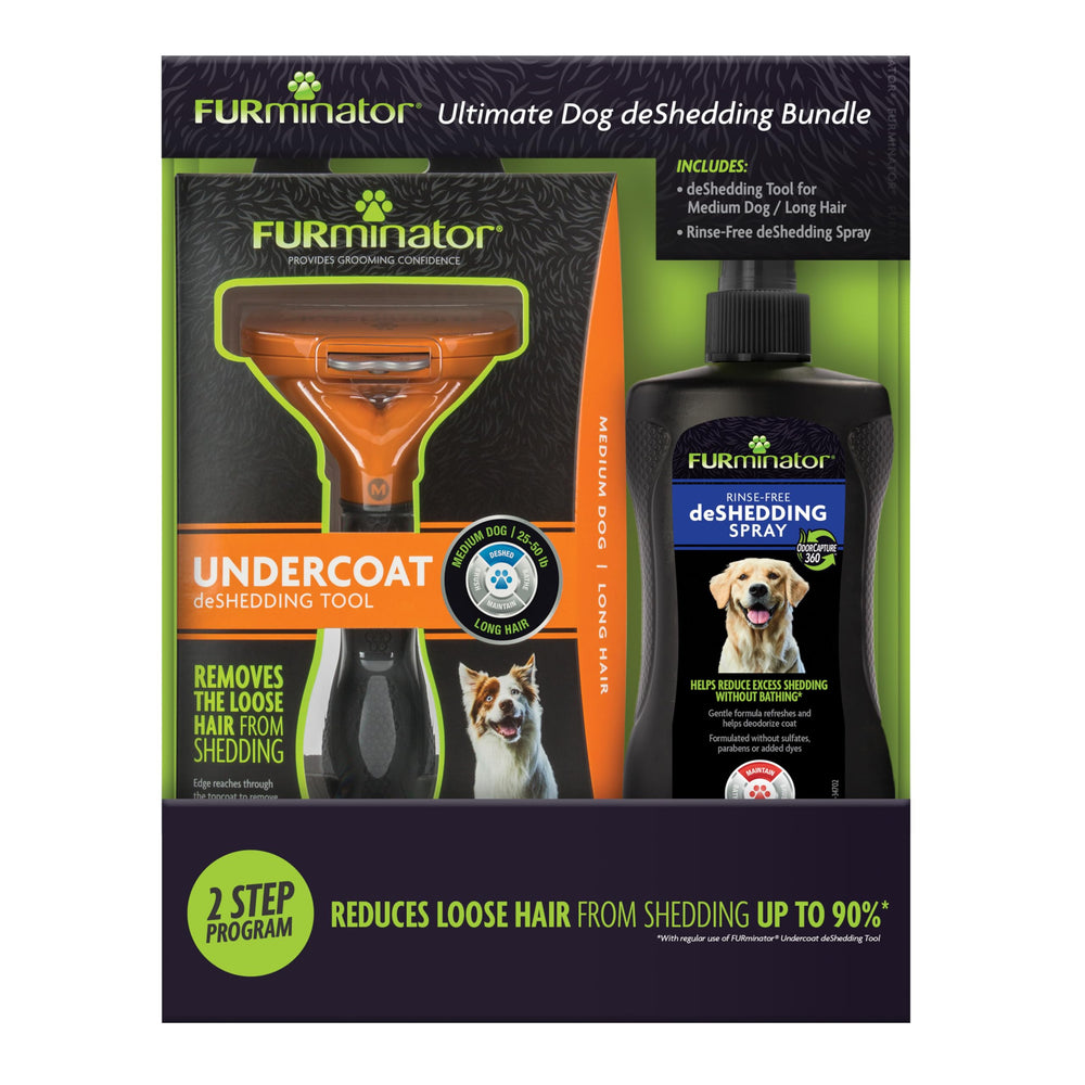 FURminator Ultimate Dog deShedding Bundle packshot for at-home grooming.