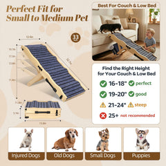 FurnPulse 33-inch wooden surface offers a gentle incline for comfy pet access.