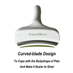 FurorMeow tight V-teeth brush clears loose fur efficiently.