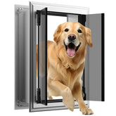 FurrFinesse dog door wall aluminum frame, sturdy for pets up to 220 lb.