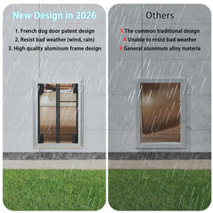 FurrFinesse wall dog door sliding lock panel adds easy secure control