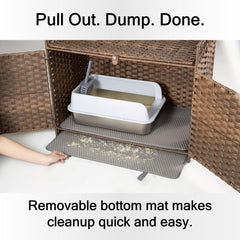 Furriends double-mat system catches stray litter, reducing mess on floors.