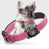 Furrigo AirTag Dog Collar watermelon red close-up showing secure tracking for active dogs