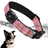 Furrigo upgraded AirTag dog collar with integrated holder for secure tracking outdoors.