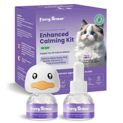 FURRY ARMOR cat calming diffuser plugged in for continuous multi-cat calm.