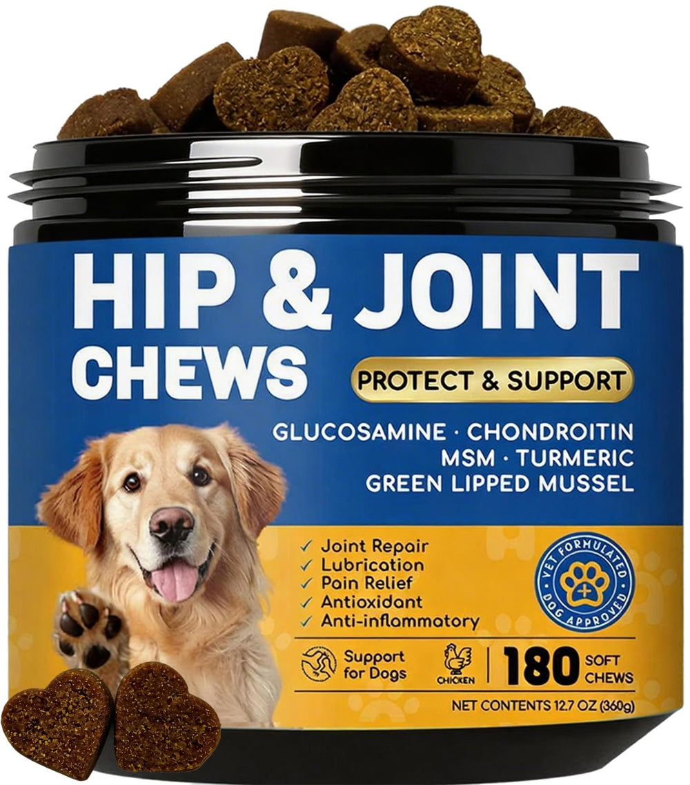 Furry Armor dog joint supplement bottle promotes daily mobility with glucosamine and turmeric.