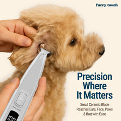 Furry Touch Paw Trimmer blade close-up highlighting precision for paw pads