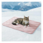 Furrybaby dog cooling mat on floor provides a refreshing resting spot