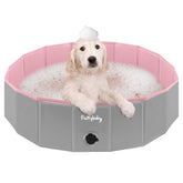 Furrybaby foldable dog pool 32-inch open view showing non-slip interior for safe splashing