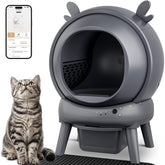 Furrykiddy automatic self-cleaning litter box with globe 65L keeps the area neat.