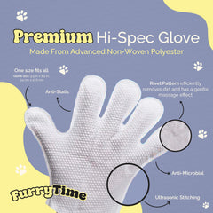FURRYTIME glove wipes clean dog coat for quick refresh between baths