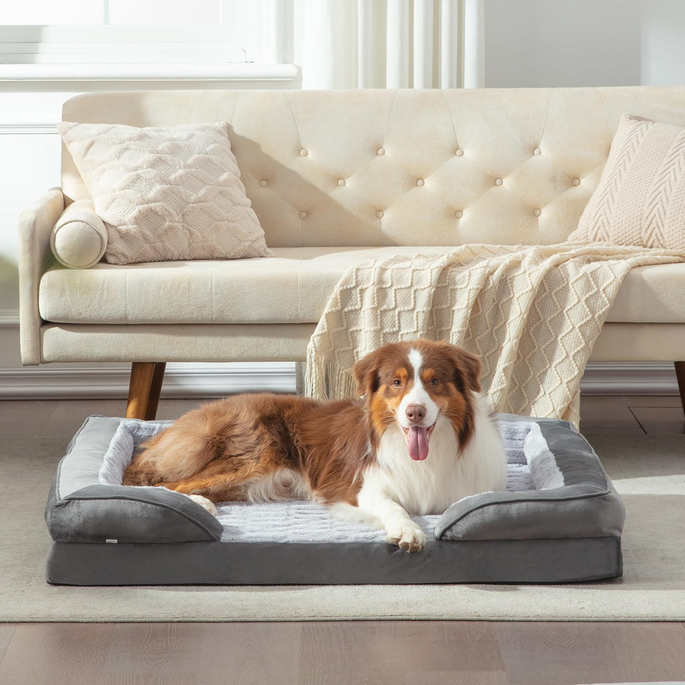 FURTIME Orthopedic Dog Bed with foam-support for joints and restful sleep