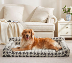 FURTIME orthopedic dog bed memory foam interior supports joints for deep rest.