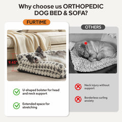 FURTIME orthopedic dog bed removable washable cover makes cleaning simple.