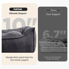 FURTIME XXL bed side angle showing ergonomic slant for joint support.