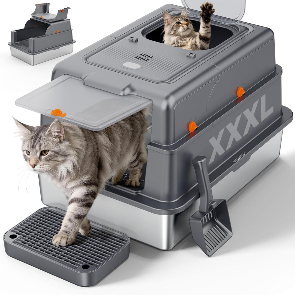 FURTIME XXXL litter box front entry for easy access and big-cat comfort