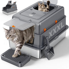 FURTIME XXXL litter box front entry for easy access and big-cat comfort