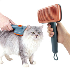 Furtronic self-cleaning deshedding brush ergonomic handle close-up for comfortable grip